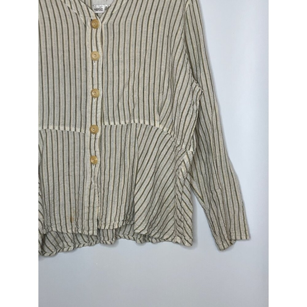 Flax Linen Button Front Jacket Shacket Textured S… - image 3